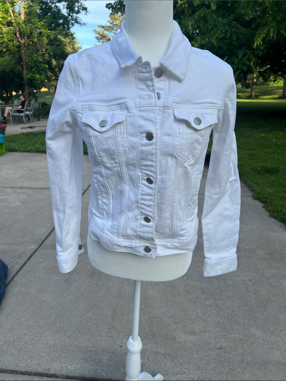 J.Crew Classic White Denim Jacket Size XS